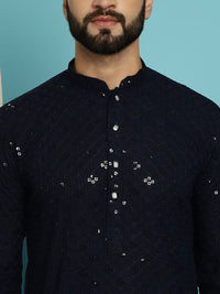 SOJANYA Motif Etnik Bersulam Kurta Kapas Tulen Bersulam dengan Churidar