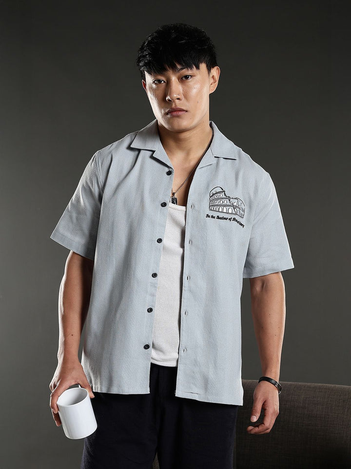 Eszett Heritage Oversized Cuban Collar Cotton Shirt