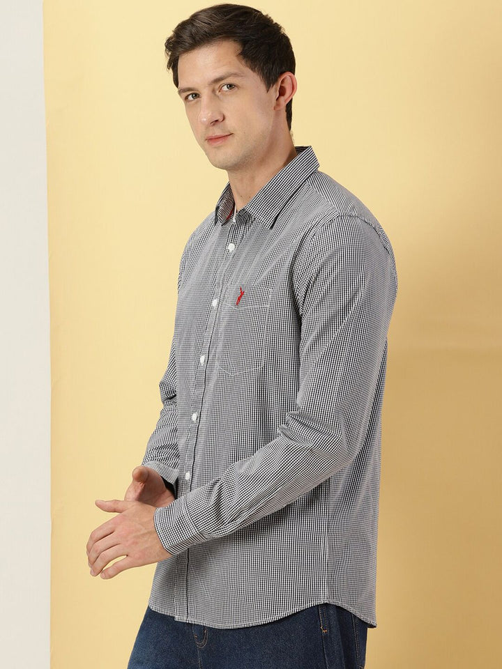Thomas Scott Classic Slim Fit Micro Checked Pure Cotton Casual Shirt