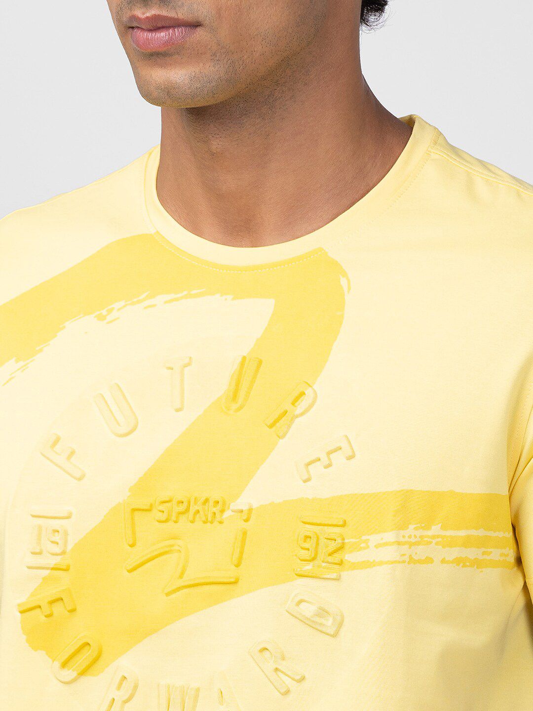 SPYKAR Men Cotton Typography Printed Slim Fit T-shirt
