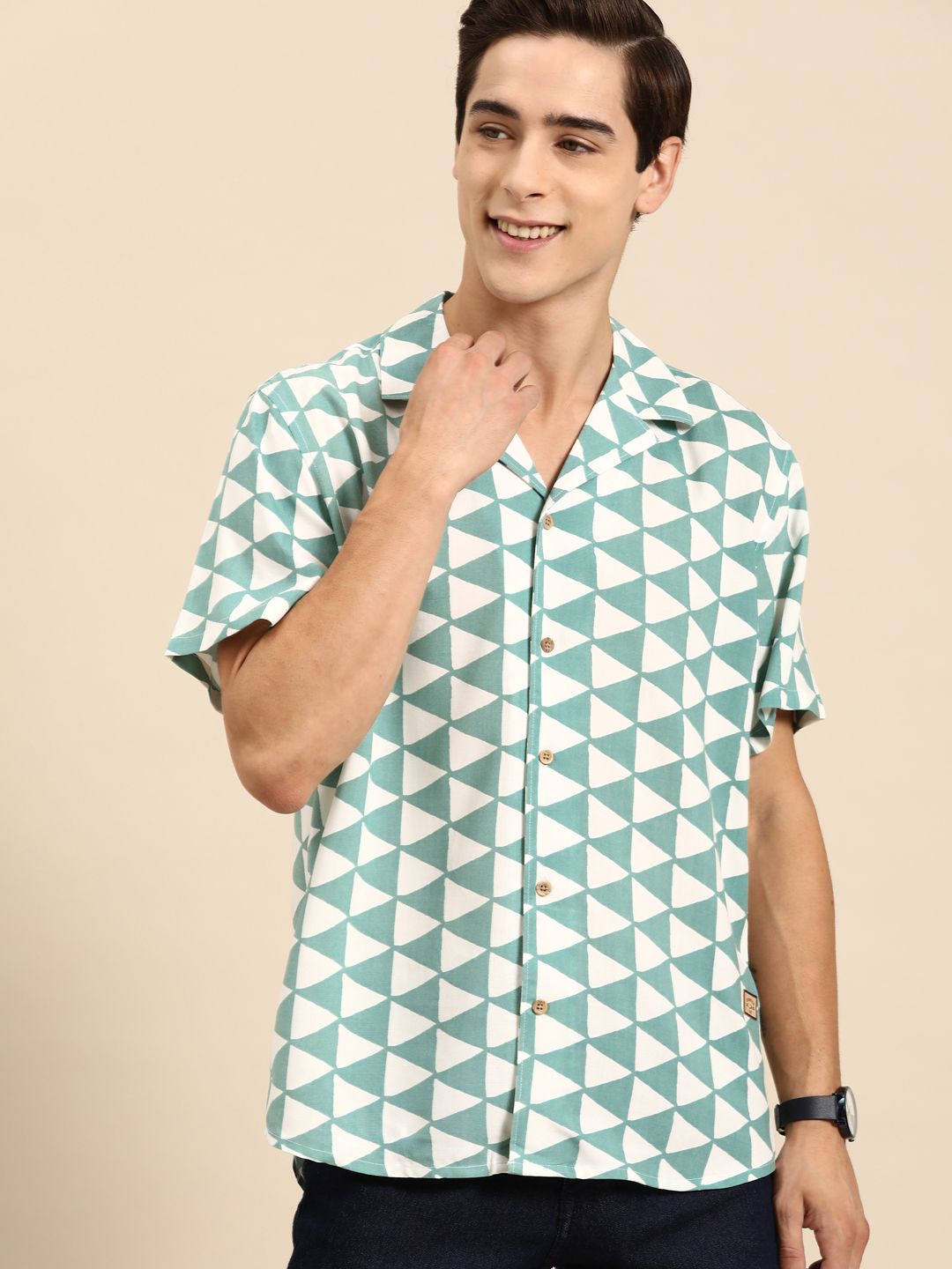 DENNISON  Smart Block Printed Casual Shirt