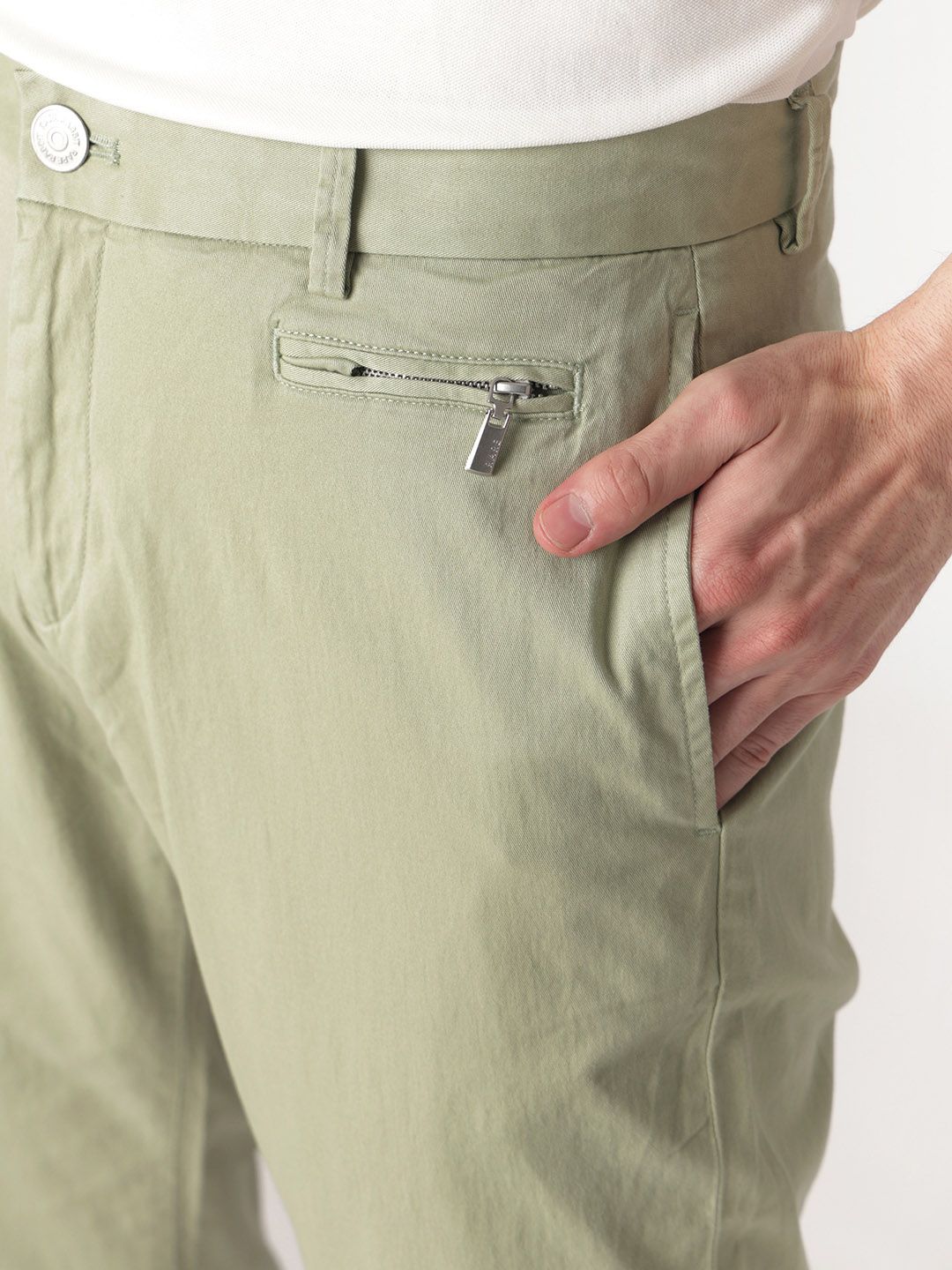 RARE RABBIT Men Clovet Cotton Slim Fit Mid-Rise Trouser