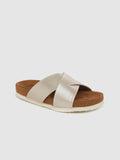 DressBerry Women Gold-Toned Solid Open Toe Flats