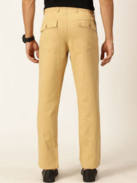 Thomas Scott Men Smart Regular Fit Mid-Rise Easy Wash Linen Chinos Trousers