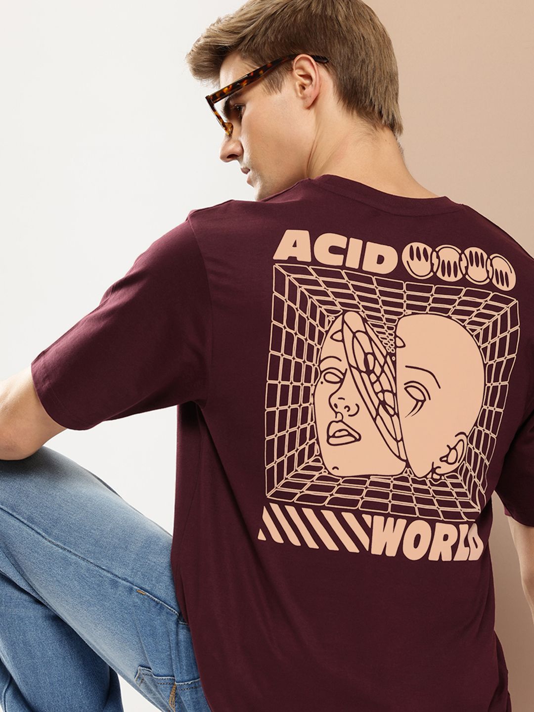 Difference of Opinion Men Graphic Printed Oversized T-shirt