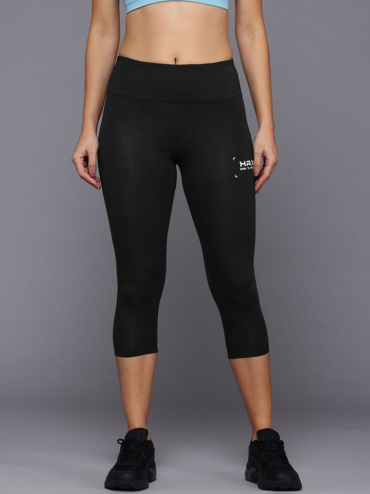 HRX by Hrithik Roshan Women Brand Logo Print Detail Three-Fourth Lifestyle Tights