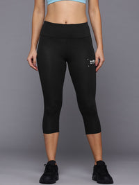 HRX by Hrithik Roshan Women Brand Logo Print Detail Three-Fourth Lifestyle Tights