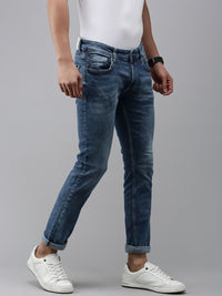 SPYKAR Men Slim Fit Low-Rise Heavy Fade Stretchable Jeans