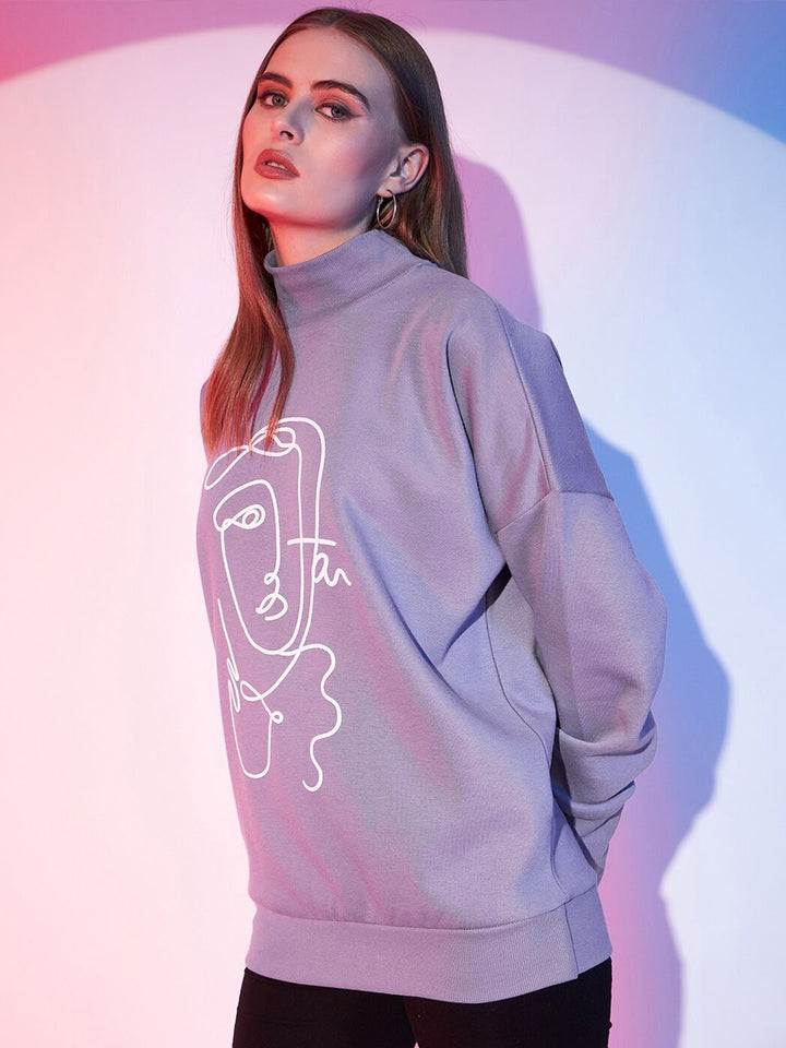 STREET 9 Graphic Printed Fleece Pullover Sweatshirt
