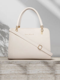 Lino Perros Off-White Solid Handheld Bag with Sling Strap