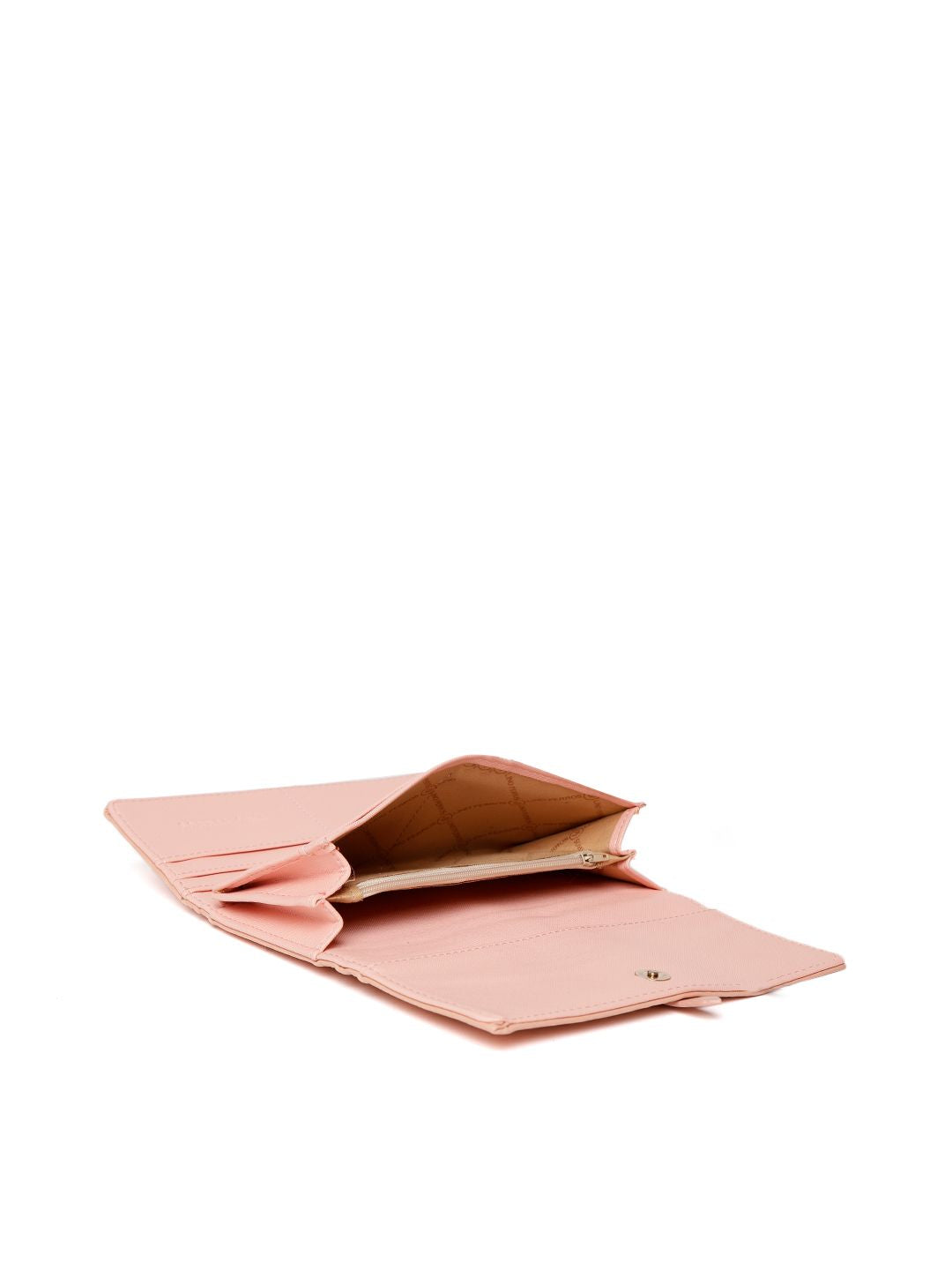 Lino Perros Women Peach-Coloured Solid Three Fold Wallet