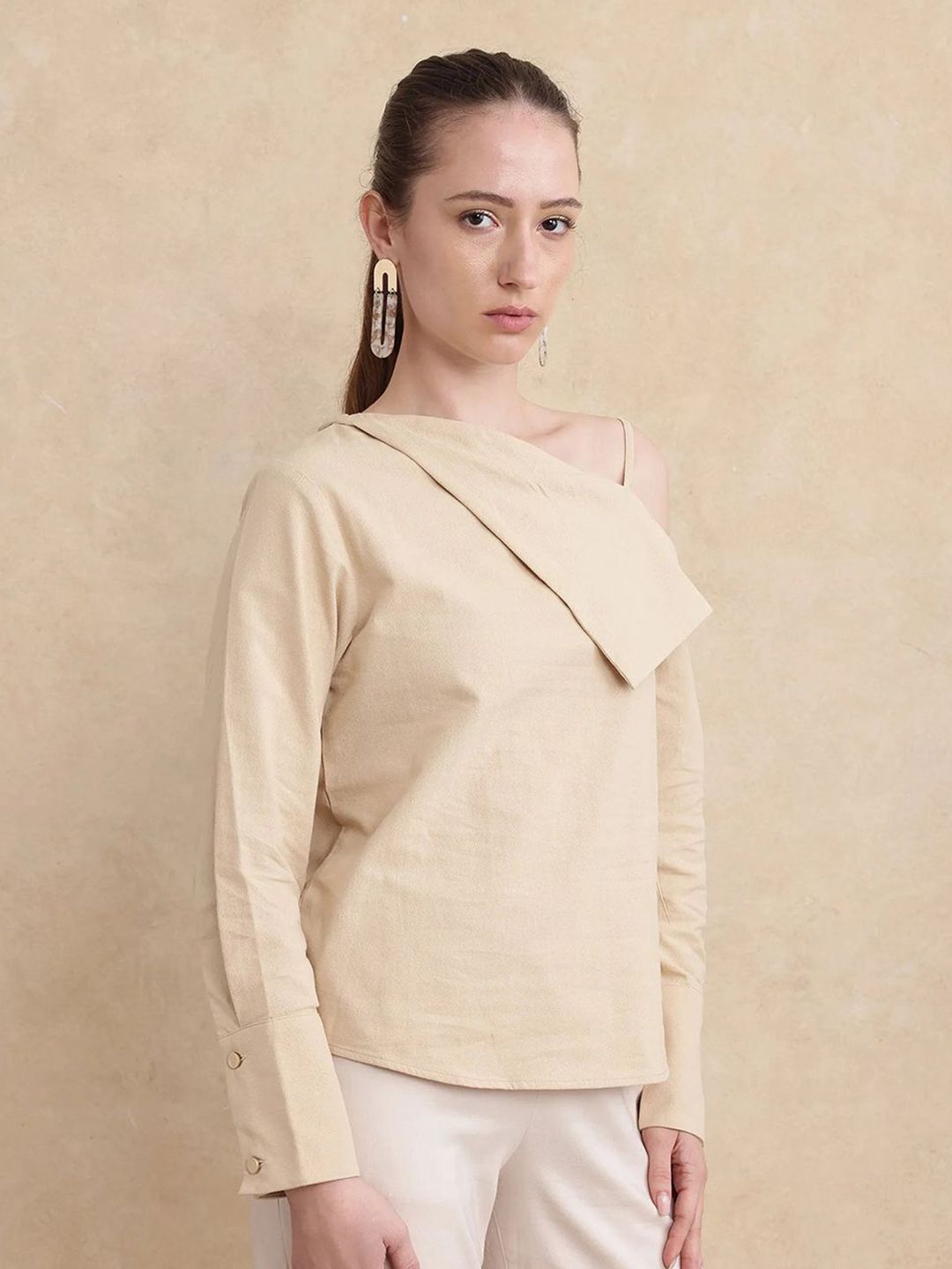 Rareism Nimlu Wanita Light Sand Top