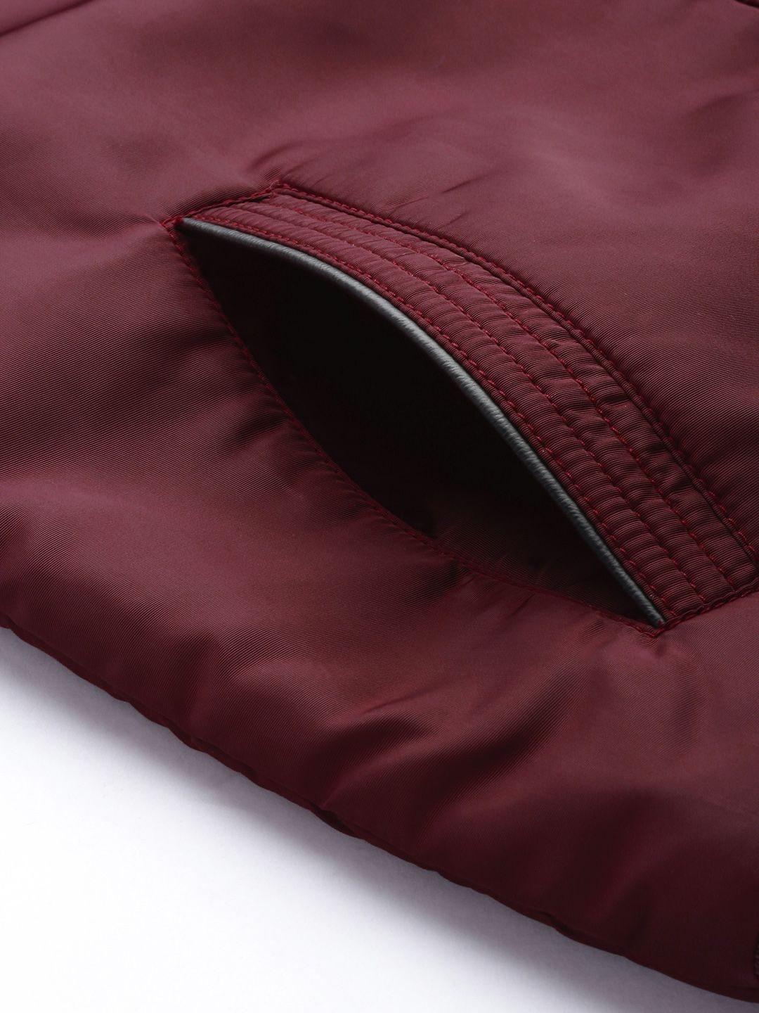The Indian Garage Co Men Slim Fit Bomber Jacket with Insert Pockets