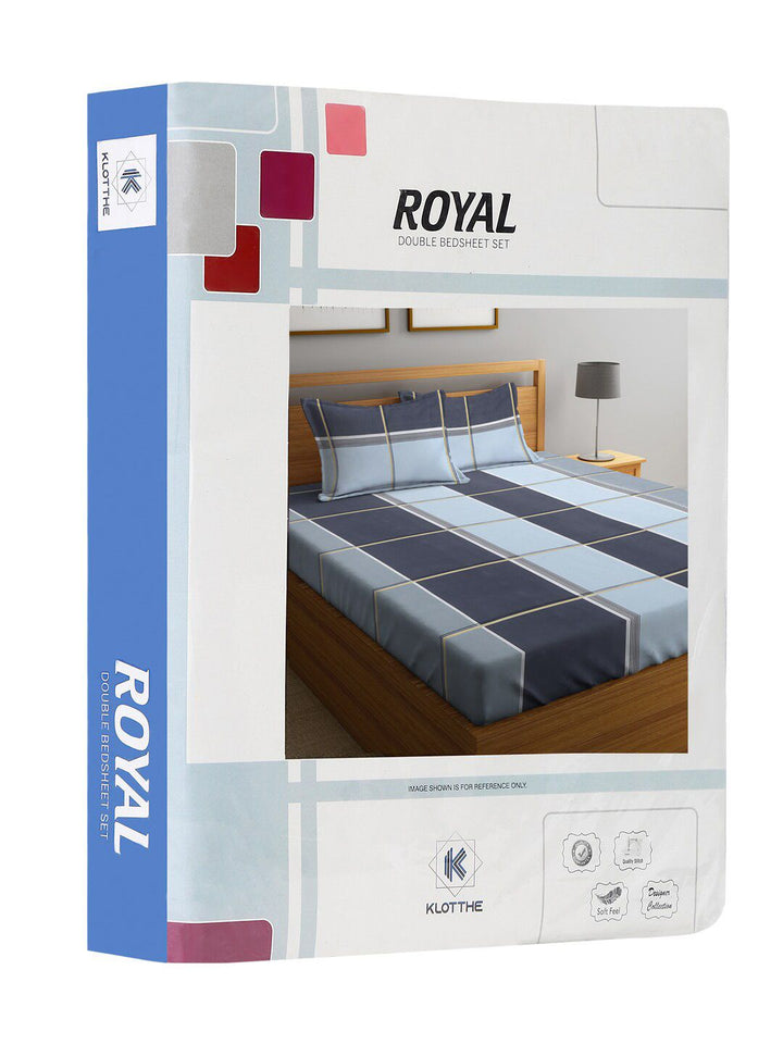 KLOTTHE Geometric Printed 300 TC King Bedsheet with 2 Pillow Covers