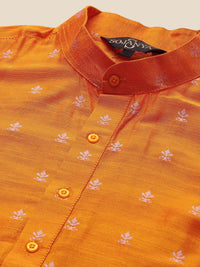 SOJANYA Band Collar Ethnic Motifs Woven Design Kurta