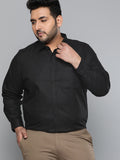 DENNISON Men Black Smart Slim Fit Pure Cotton Solid Formal Shirt