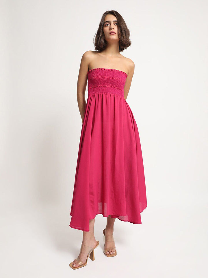 RAREISM Off-Shoulder Smocked Tube Dress