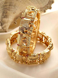 Set Karatcart dari 2 gelang Kundan berlapis emas