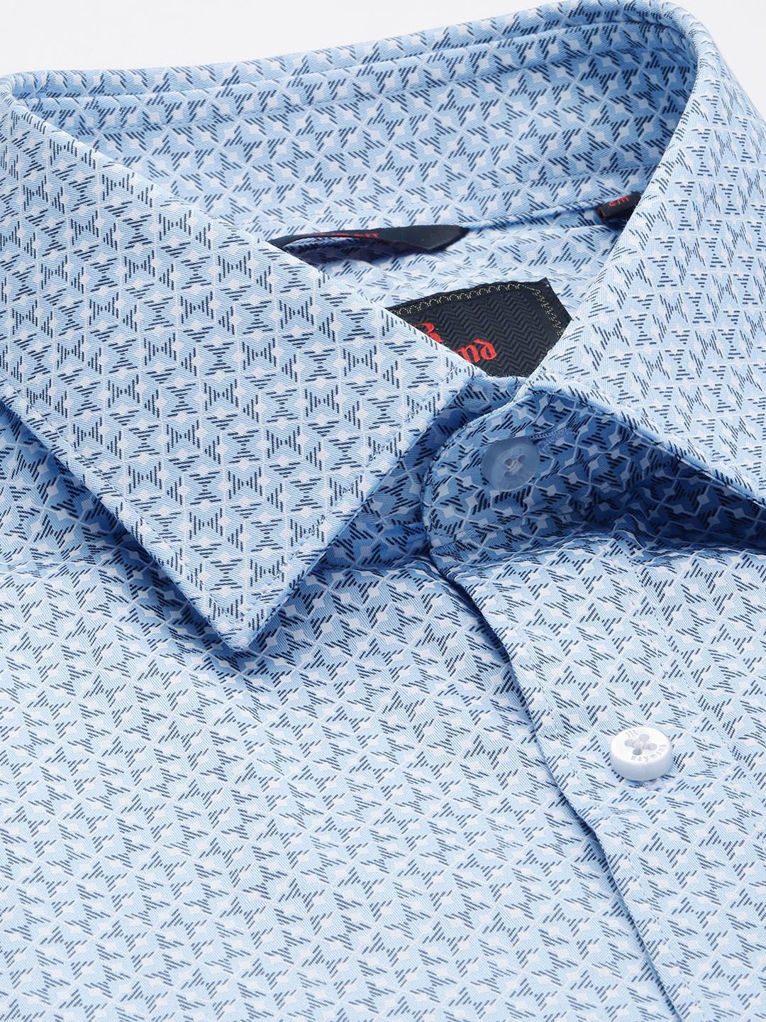 Raymond Slim Fit Geometric Printed Pure Cotton Formal Shirt