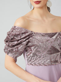 Athena Women Lavender Embellished Maxi Dress