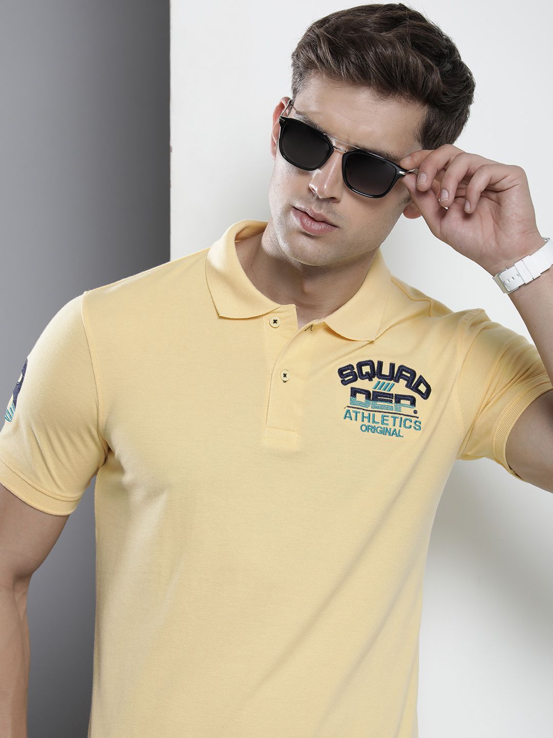 The Indian Garage Co Polo Collar Applique T-shirt