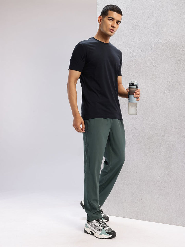 HRX by Hrithik Roshan Men Typography Print Detail Mid-Rise Rapid-Dry Running Track Pants