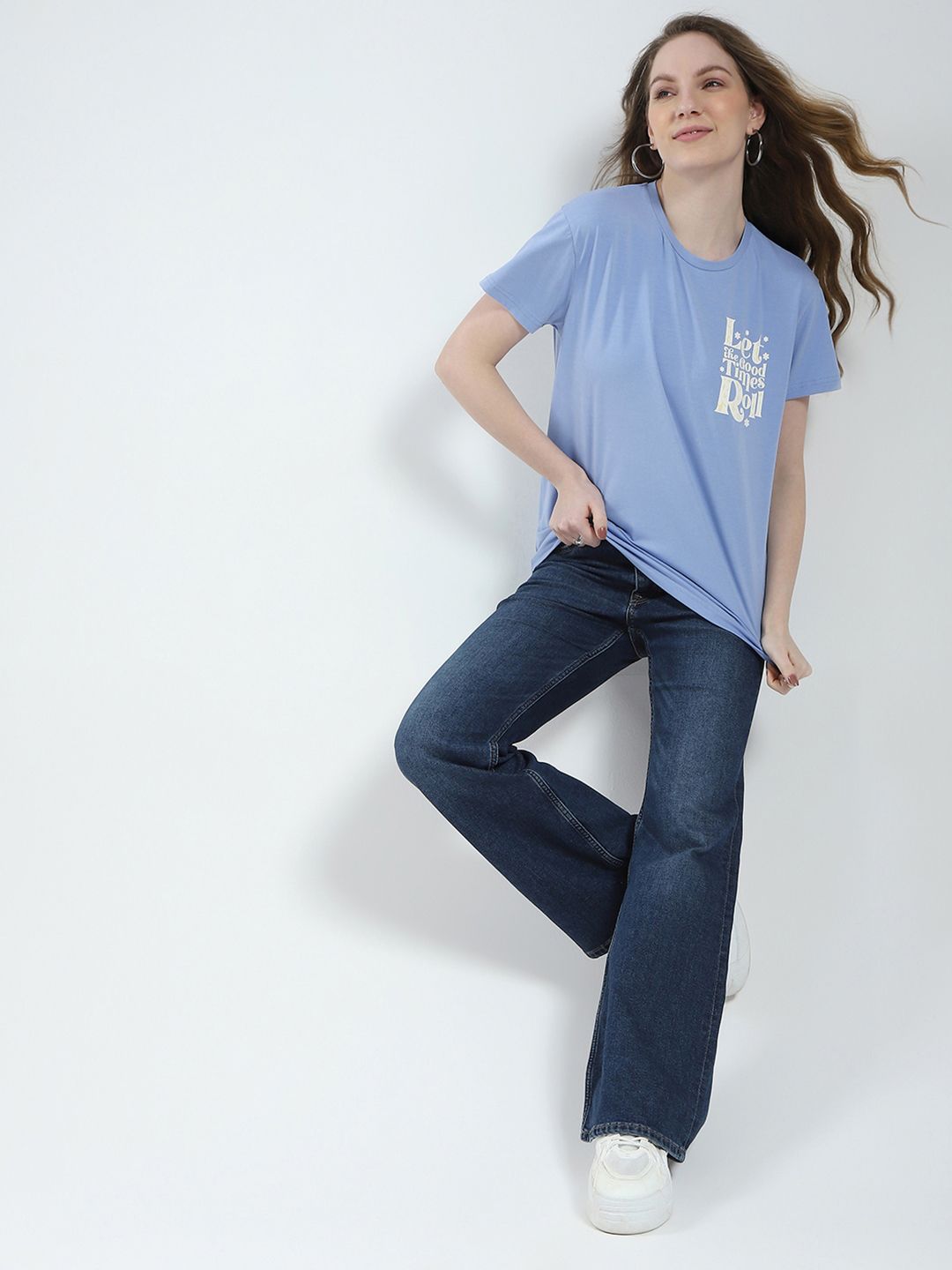 Monte Carlo Typography Printed Drop-Shoulder Sleeves Relaxed Fit T-shirt