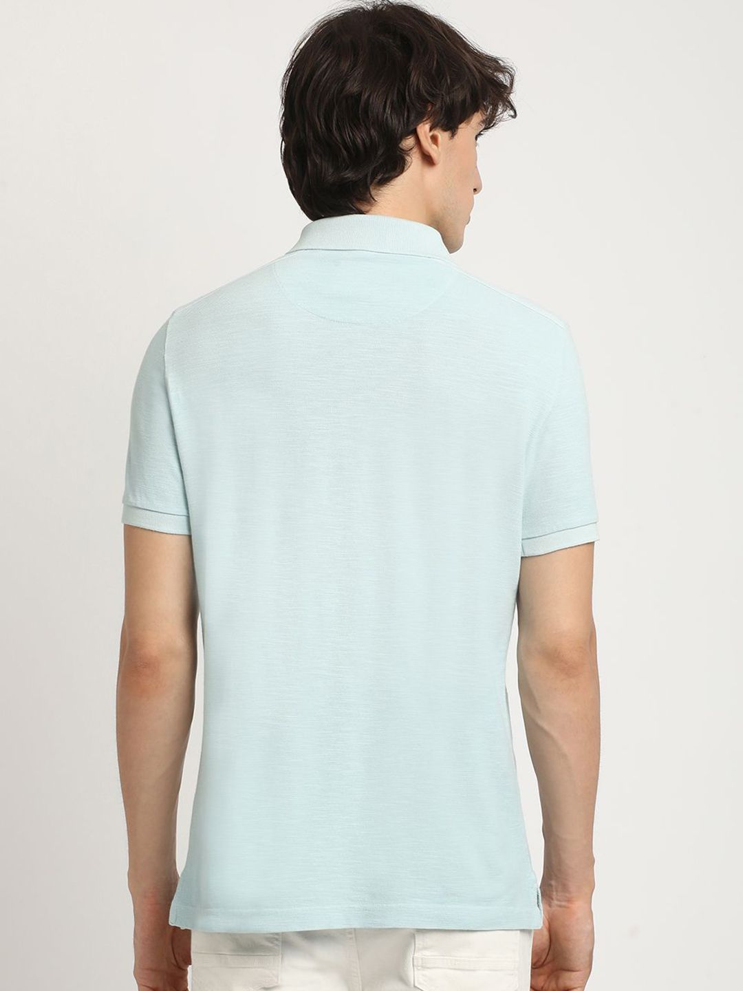 THE BEAR HOUSE Men's Solid Regular Fit Polo T-shirt