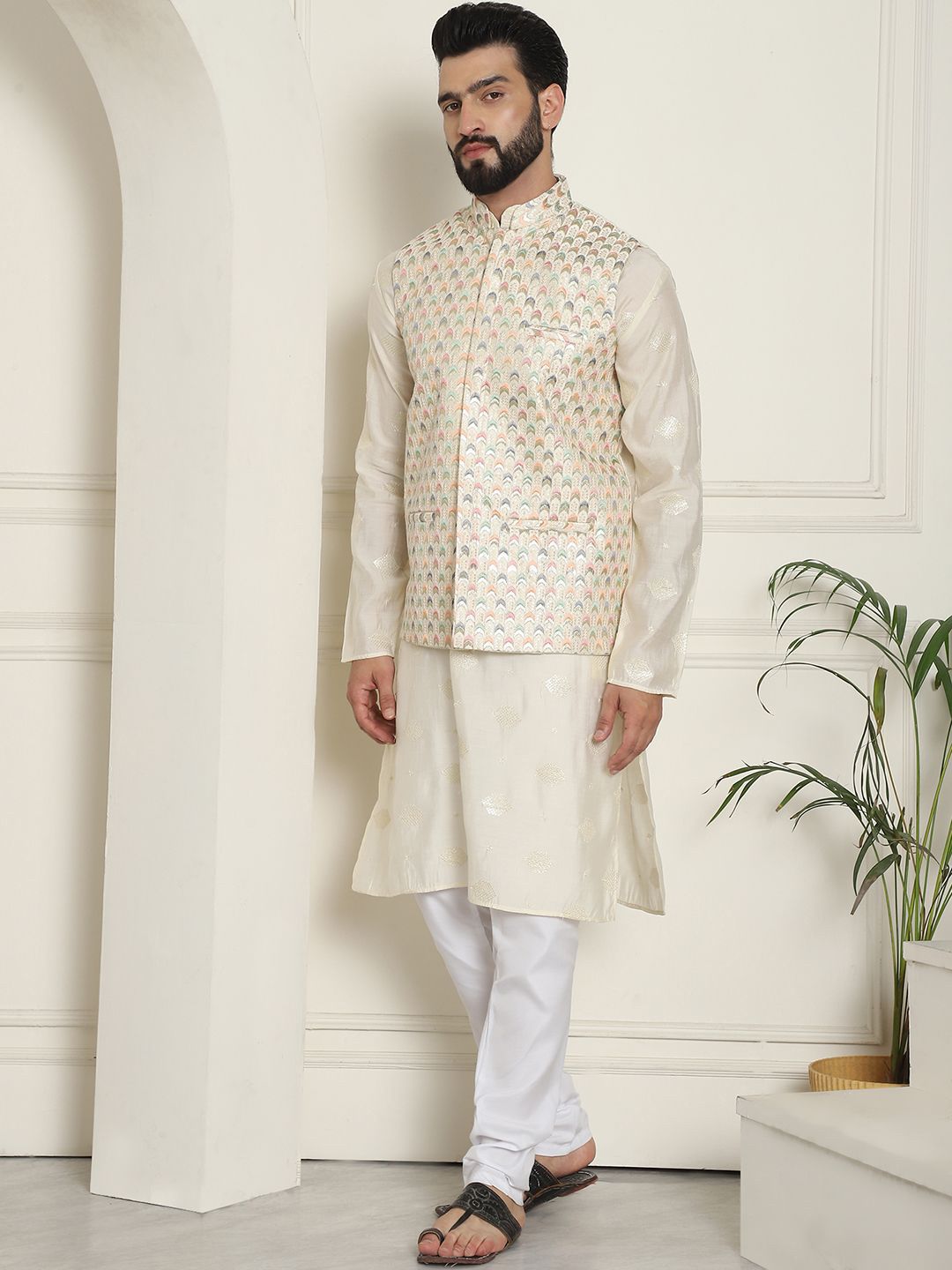 SOJANYA Jaket Nehru Sulam Lelaki