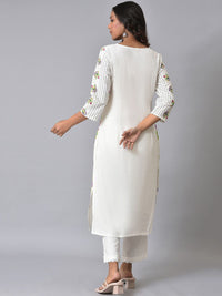 W Floral Printed Straight Kurta with Trousers