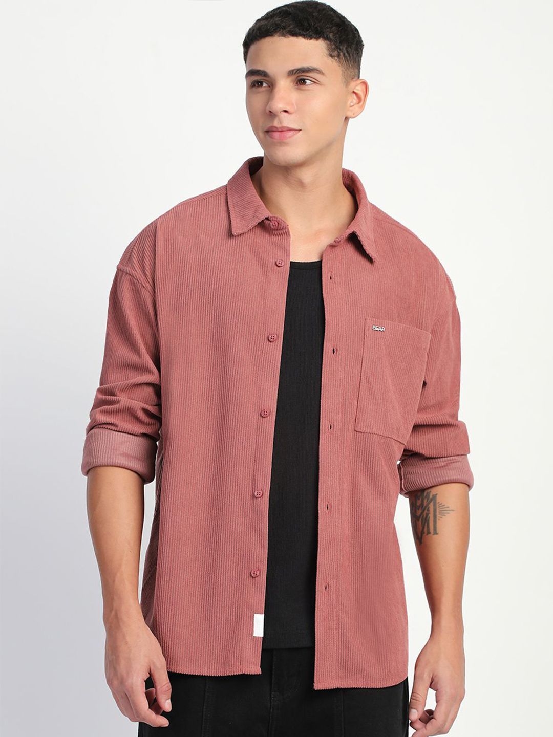 THE BEAR HOUSE Men Corduroy Relax Fit Casual Shirt
