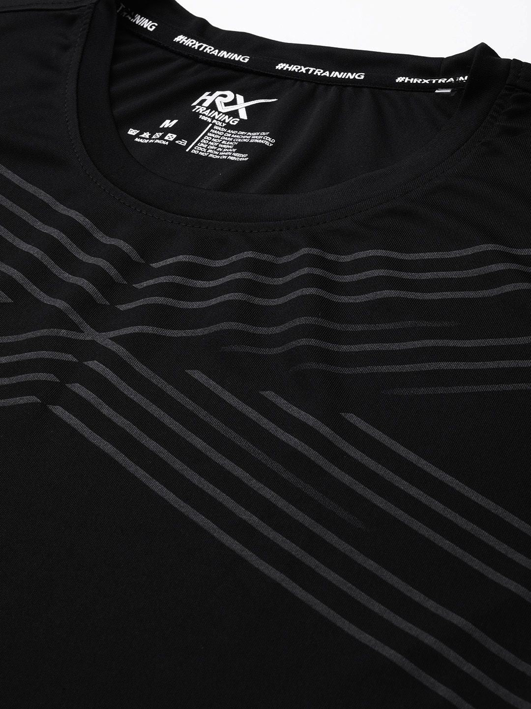 HRX by Hrithik Roshan Rapid-Dry Striped Training T-shirt