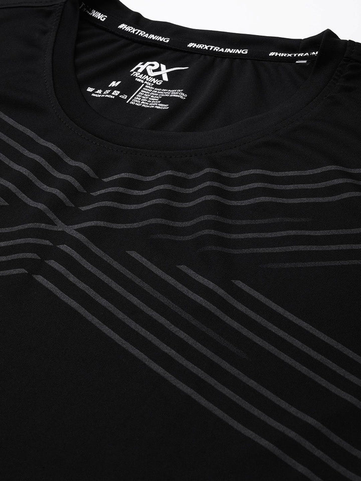 HRX by Hrithik Roshan Rapid-Dry Striped Training T-shirt
