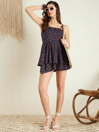 Berrylush Floral Printed Layered Playsuit