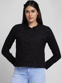SPYKAR Women Washed Crop Denim Jacket