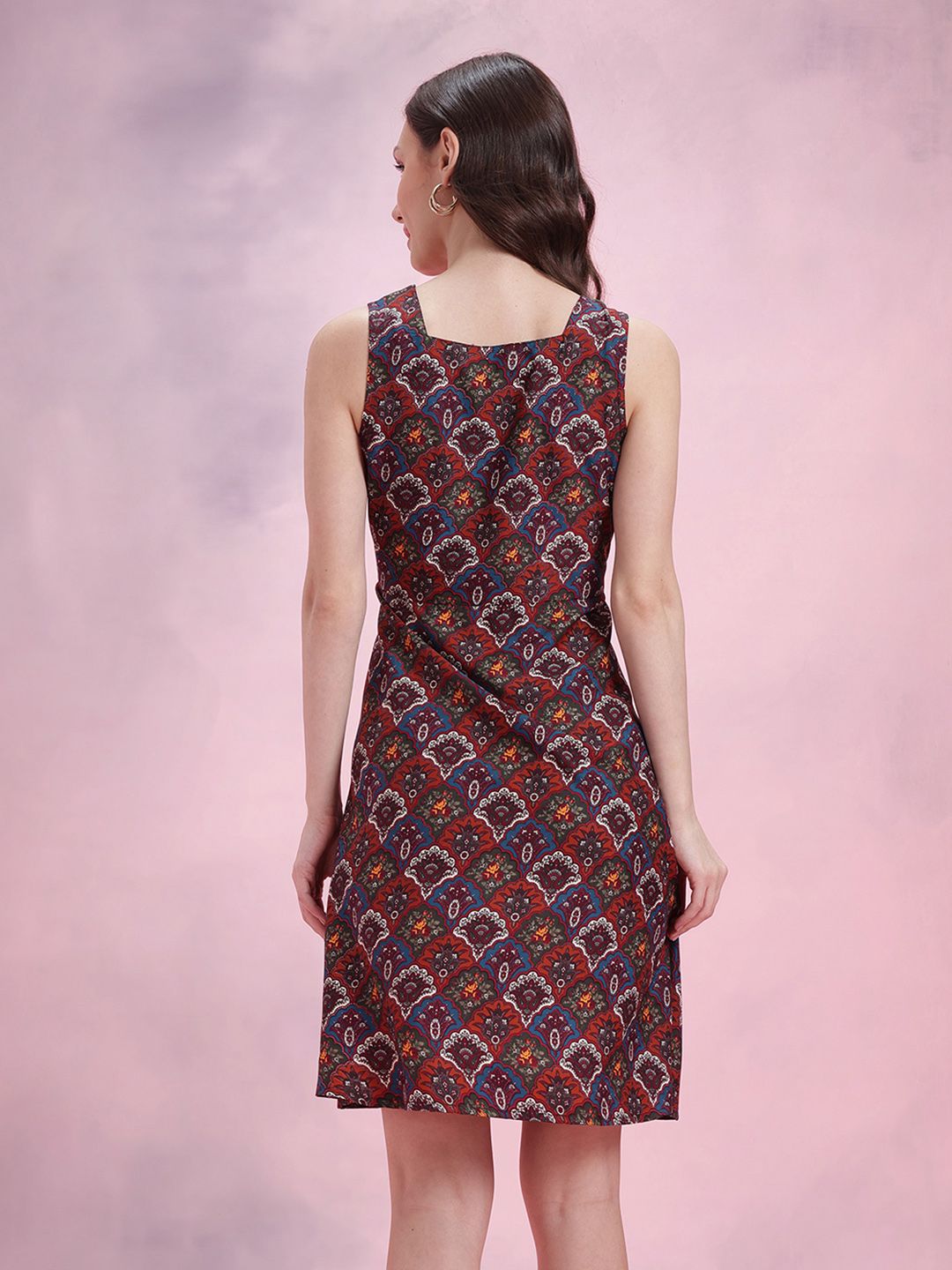 DressBerry Ethnic Motifs Print A-Line Mini Dress