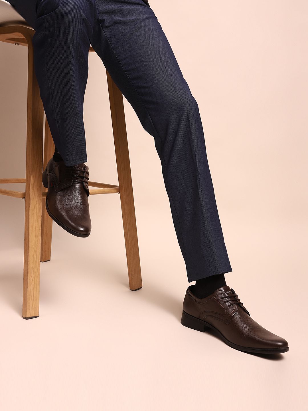 Red Chief Men Brown Leather Formal Shoes
