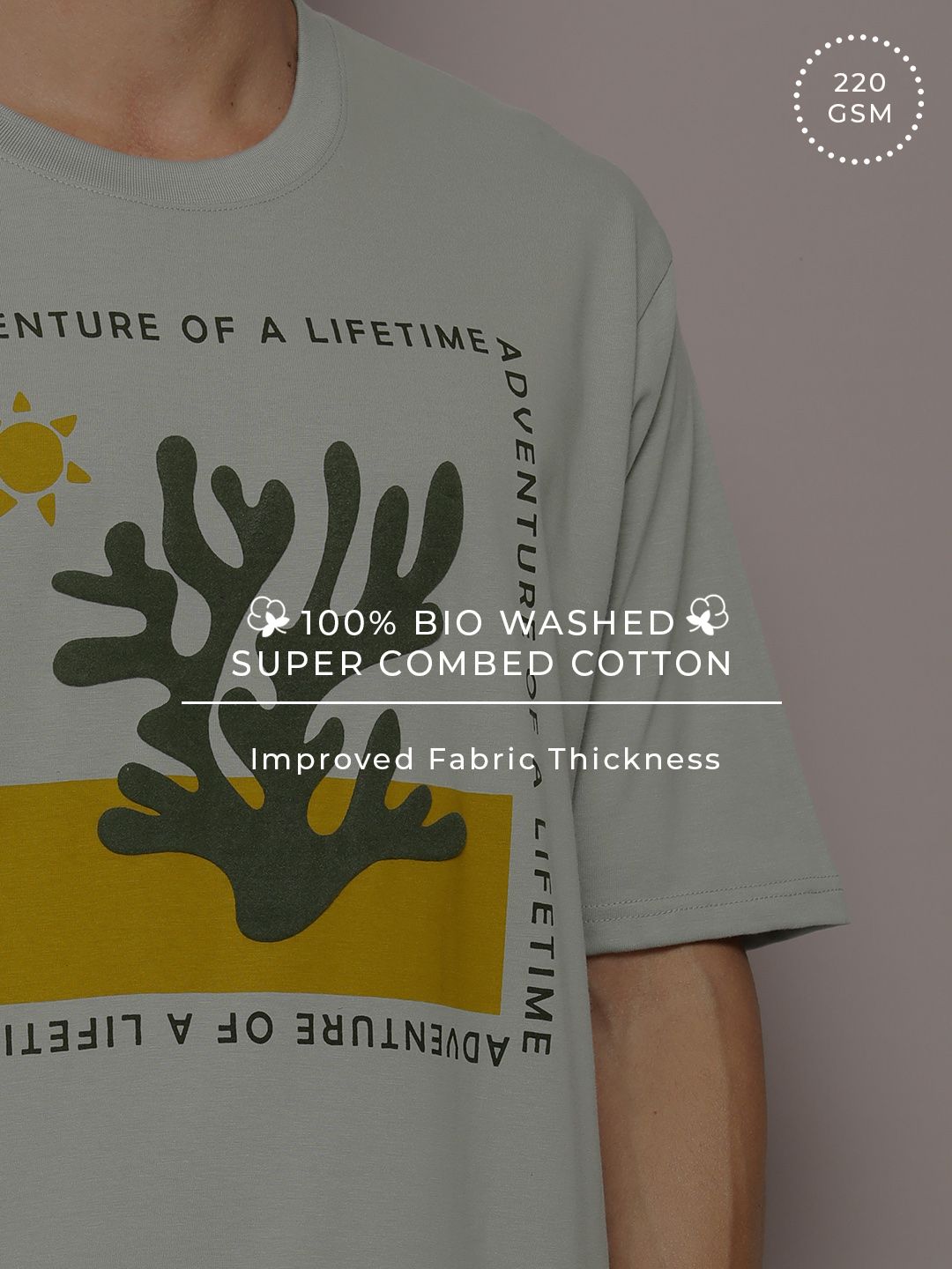 DILLINGER Men Graphic Printed Embossed Oversized T-shirt