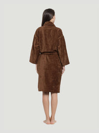 MYTRIDENT  Brown Women 350 GSM Pure Cotton Bath Robe