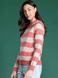 DressBerry Pure Acrylic Striped Pullover