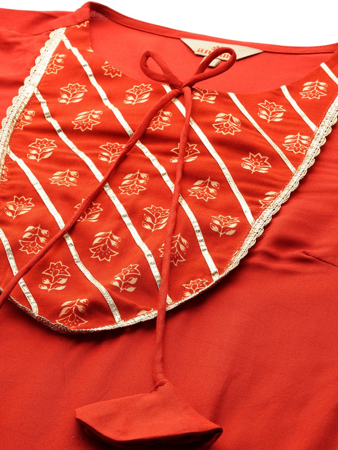 Anouk Yoke Design Gotta Patti Straight Kurta with Trousers