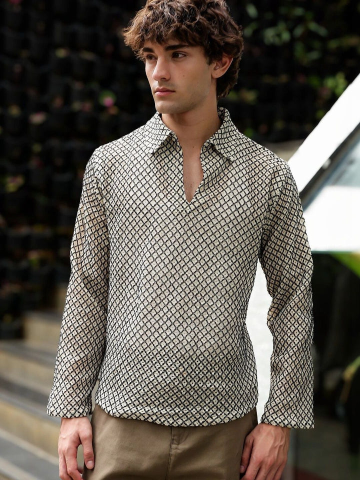 Eszett Men Classic Printed Casual Shirt