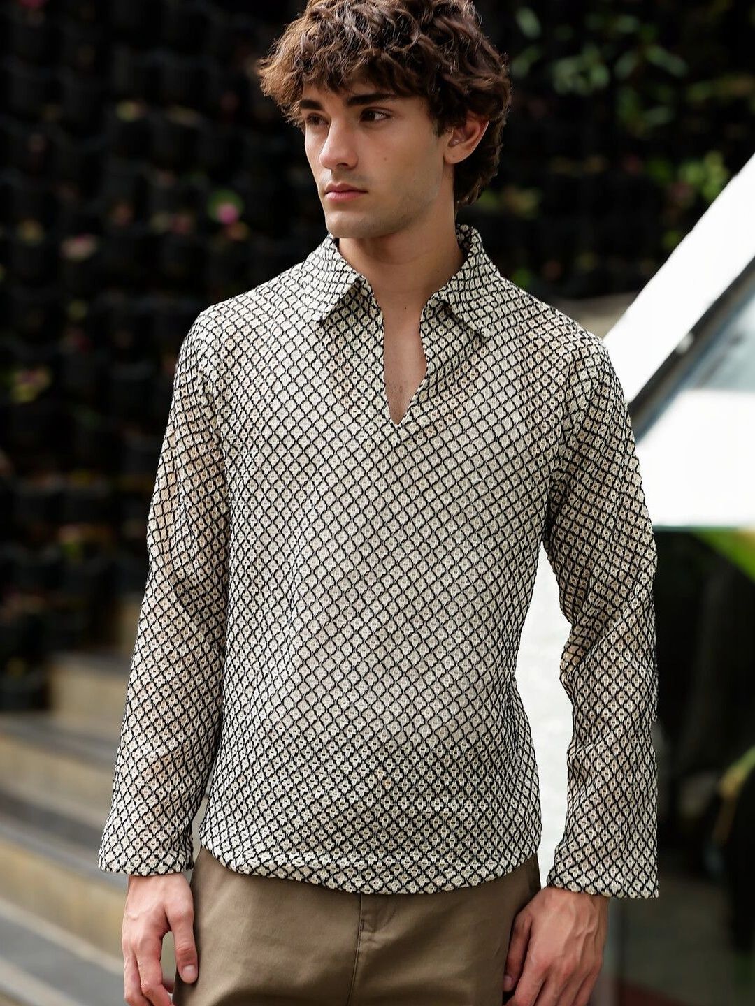Eszett Men Classic Printed Casual Shirt
