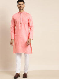 Anug by SOJANYA Men Pink Dobby Kurta