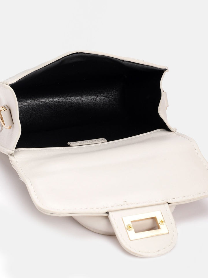 DressBerry Quilted Structured Satchel Bag