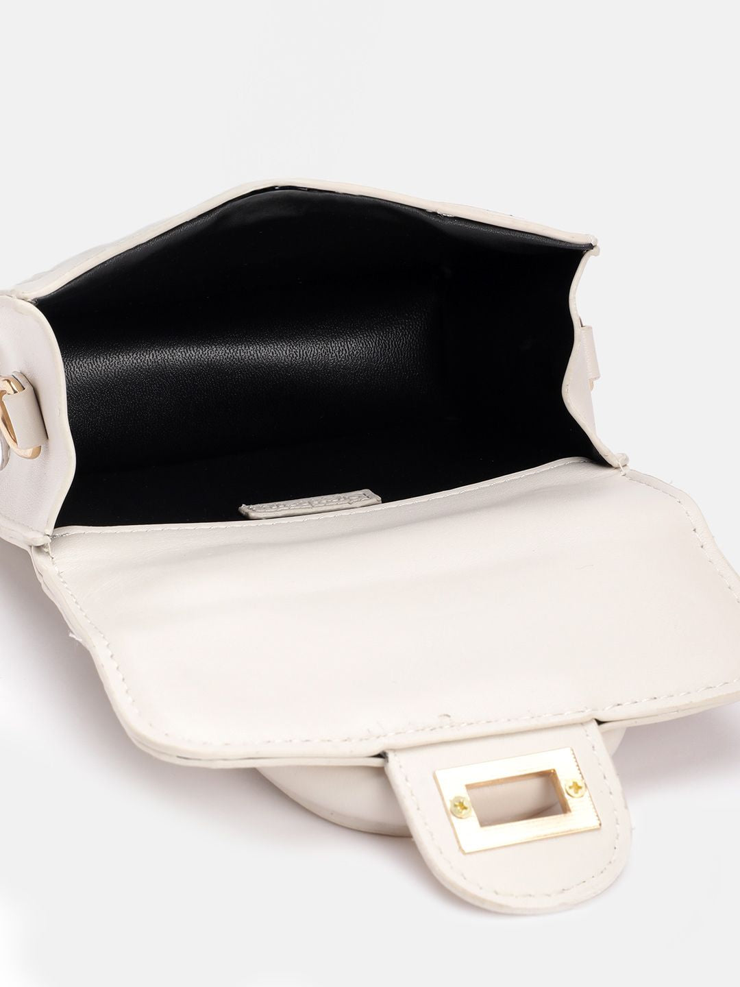 DressBerry Quilted Structured Satchel Bag