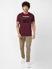 SPYKAR Abstract Printed Slim Fit Cotton T-shirt