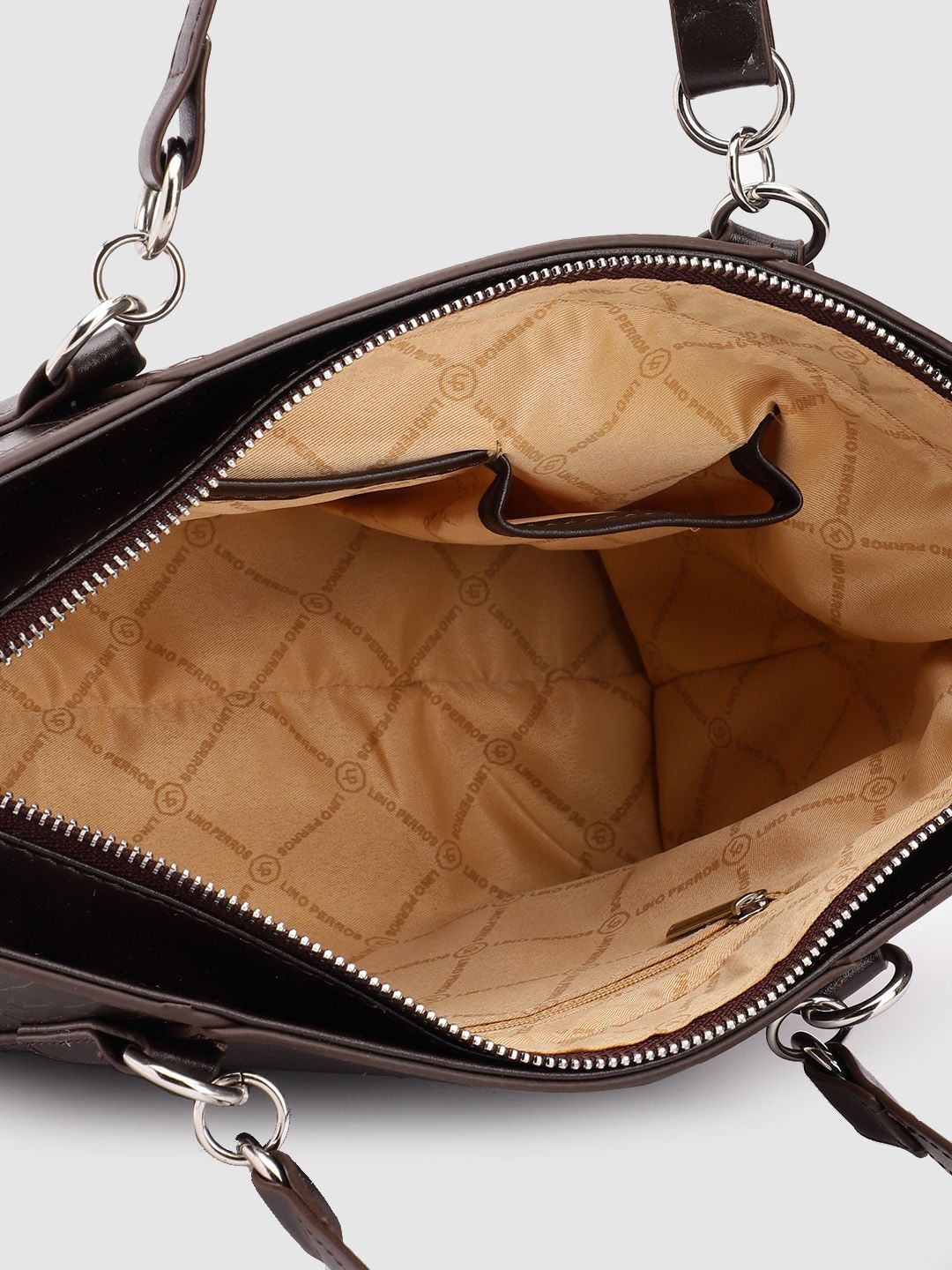 Lino Perros Croc Textured Structured Shoulder Bag