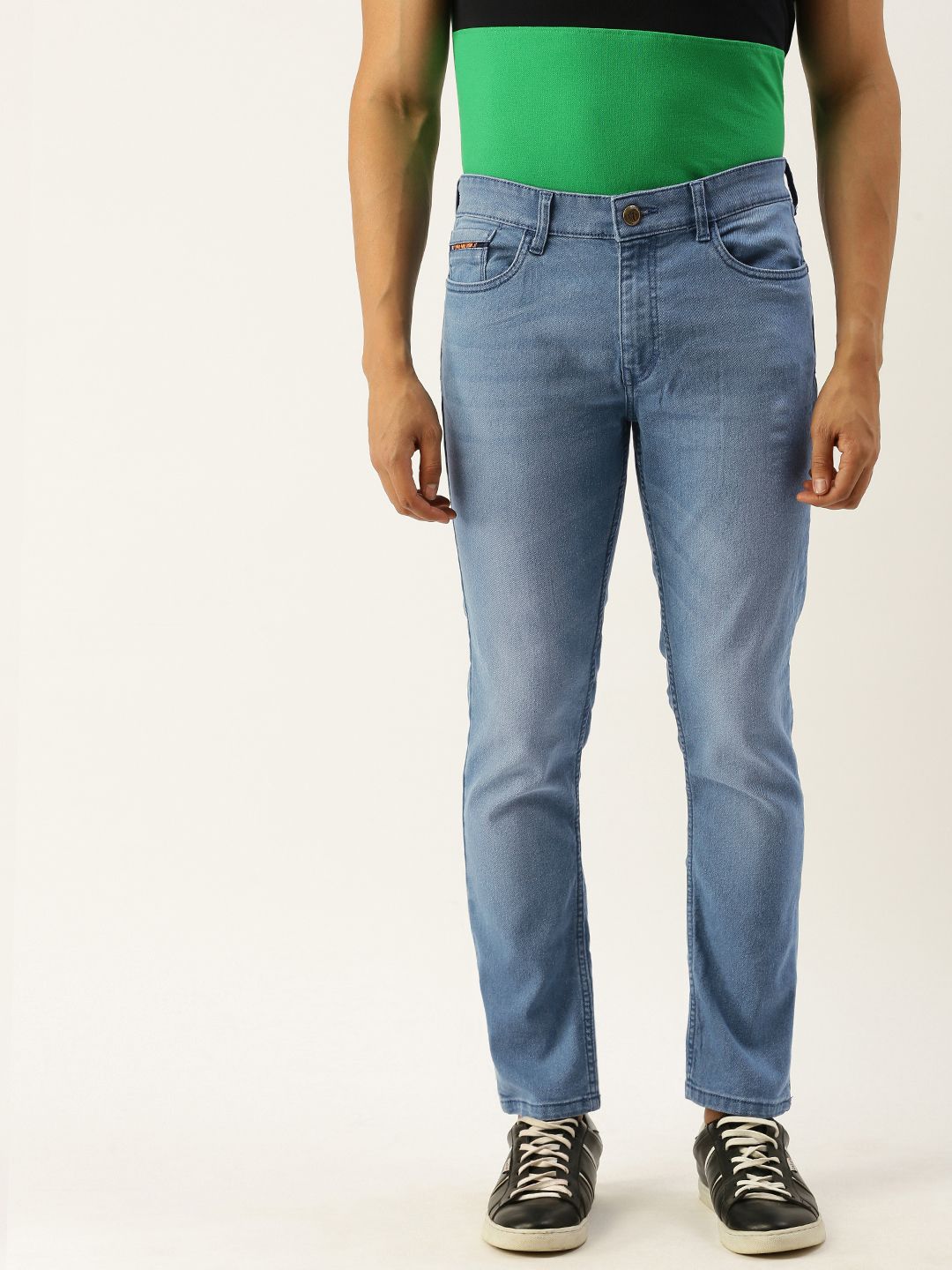 The Indian Garage Co Men Blue Slim Fit Low-Rise Clean Look Stretchable Jeans