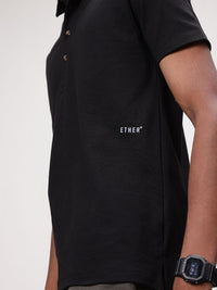 ether 365 Essentials Polo Collar Textured T-shirt